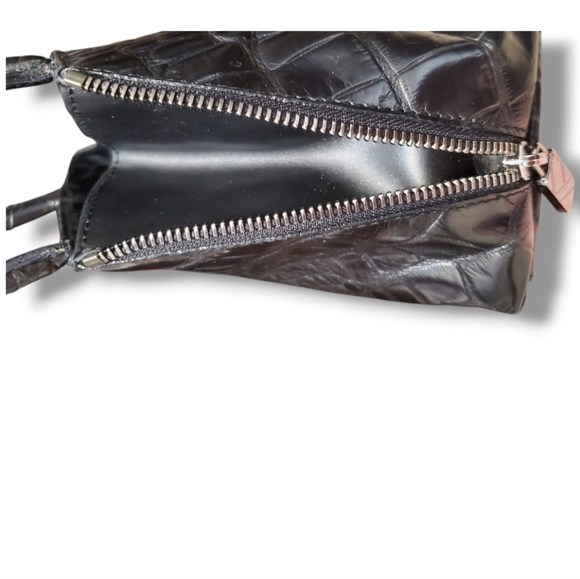 FURLA Vintage Mini Croc Embossed Leather Top Handle Shoulder Handbag - Picture 15 of 16